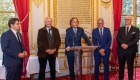 Autour du Président du Comité : Sylvain Boucherand, Président de la Commission Environnement du CESE, Brice Lalonde, ancien Ministre et Coordinateur exécutif de la Conférence des Nations Unies sur le Développement Durable, le Sénateur Daniel Grémillet, Vice-Président de la Commission des Affaires économiques et Marc Pondaven, Président de Neoviz Group.